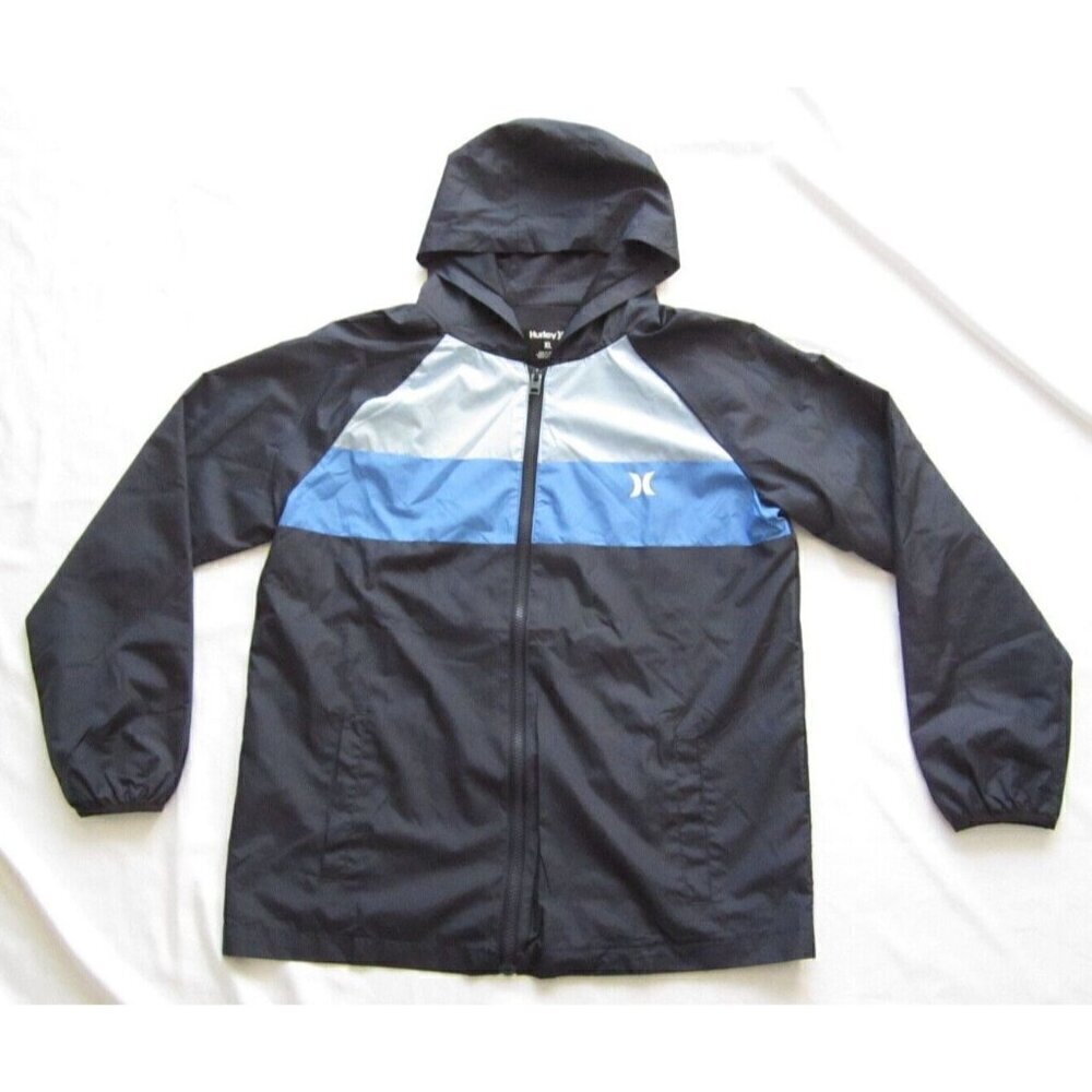 Boy's Hurly Full Zip Windbreaker Hoodie Jacket Sz XL (MT306) 13-15 Years